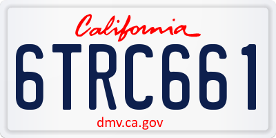 CA license plate 6TRC661