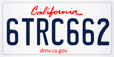 CA license plate 6TRC662