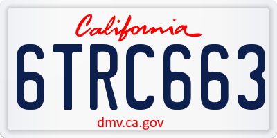 CA license plate 6TRC663