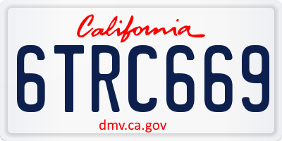 CA license plate 6TRC669