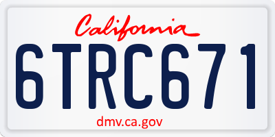 CA license plate 6TRC671