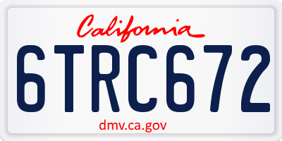 CA license plate 6TRC672