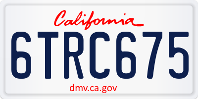 CA license plate 6TRC675