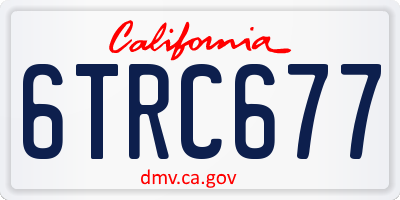 CA license plate 6TRC677