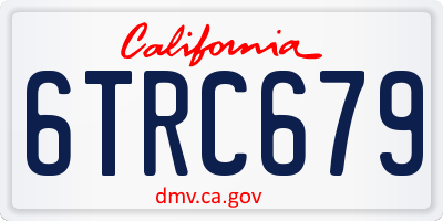 CA license plate 6TRC679