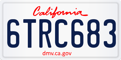 CA license plate 6TRC683