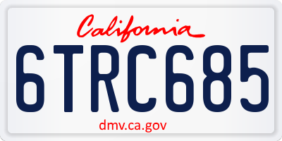 CA license plate 6TRC685