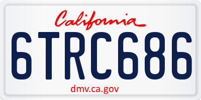 CA license plate 6TRC686