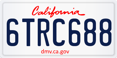 CA license plate 6TRC688