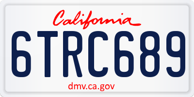 CA license plate 6TRC689
