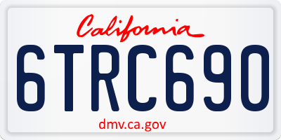 CA license plate 6TRC690