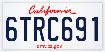 CA license plate 6TRC691