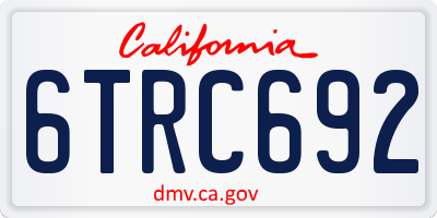 CA license plate 6TRC692