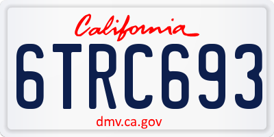 CA license plate 6TRC693