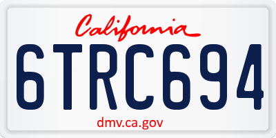 CA license plate 6TRC694