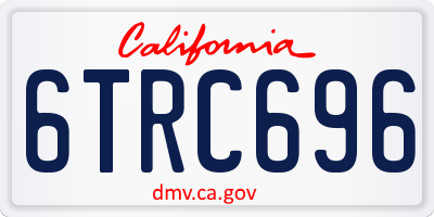CA license plate 6TRC696
