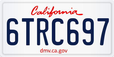 CA license plate 6TRC697
