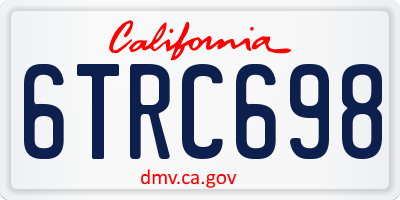 CA license plate 6TRC698