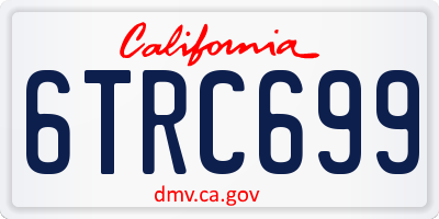 CA license plate 6TRC699