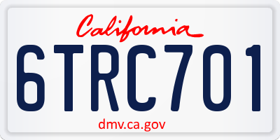 CA license plate 6TRC701