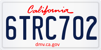 CA license plate 6TRC702