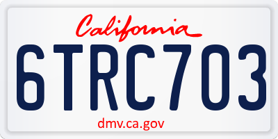 CA license plate 6TRC703