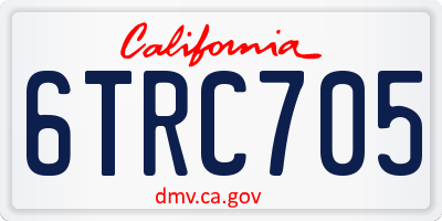 CA license plate 6TRC705
