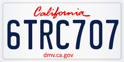 CA license plate 6TRC707