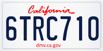 CA license plate 6TRC710