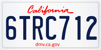 CA license plate 6TRC712