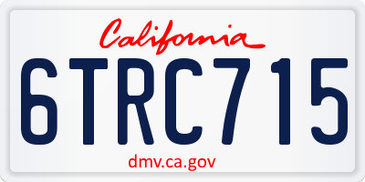 CA license plate 6TRC715