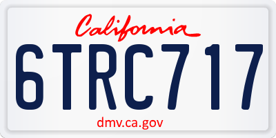 CA license plate 6TRC717