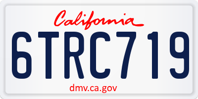 CA license plate 6TRC719