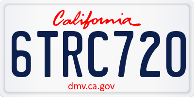 CA license plate 6TRC720