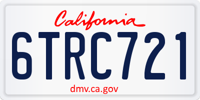 CA license plate 6TRC721