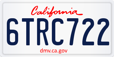 CA license plate 6TRC722