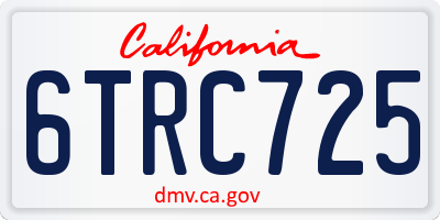 CA license plate 6TRC725