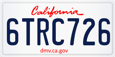 CA license plate 6TRC726
