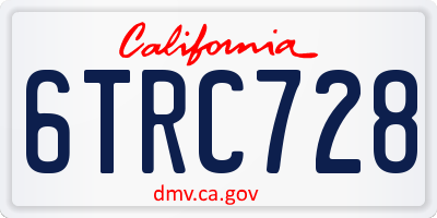 CA license plate 6TRC728