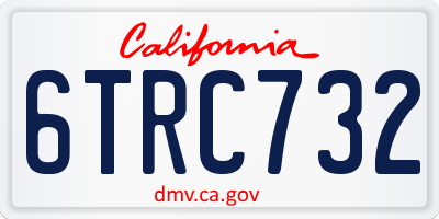 CA license plate 6TRC732