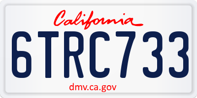 CA license plate 6TRC733
