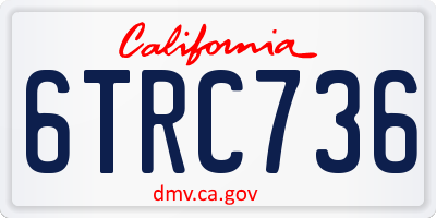 CA license plate 6TRC736