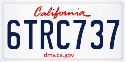 CA license plate 6TRC737