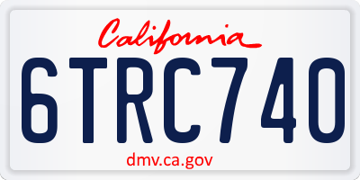 CA license plate 6TRC740