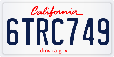 CA license plate 6TRC749