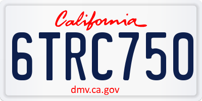 CA license plate 6TRC750