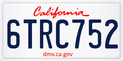 CA license plate 6TRC752