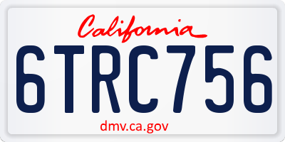 CA license plate 6TRC756