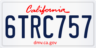 CA license plate 6TRC757