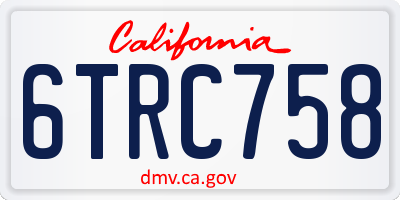 CA license plate 6TRC758